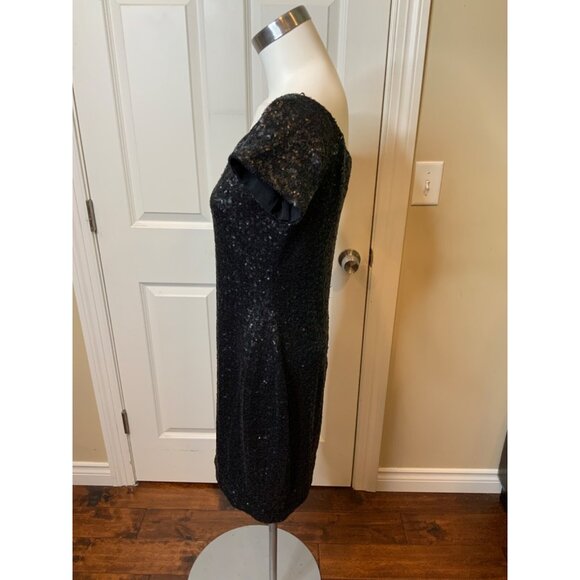 Dress Population Black Micro Sequin Mini Dress, Size XL - Picture 3 of 5